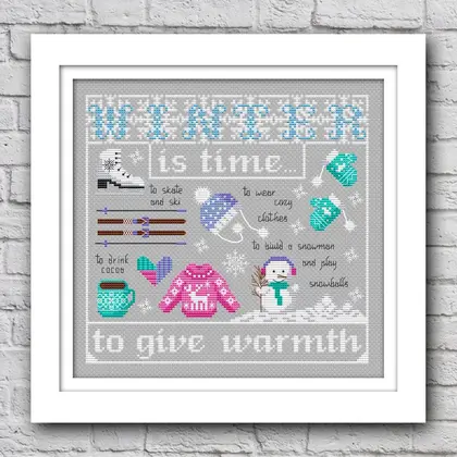 Winter cross stitch pattern pdf, Christmas cross stitch