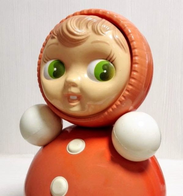 Big Vintage Soviet Doll Roly Poly.Anime Doll Roly Poly.不倒翁