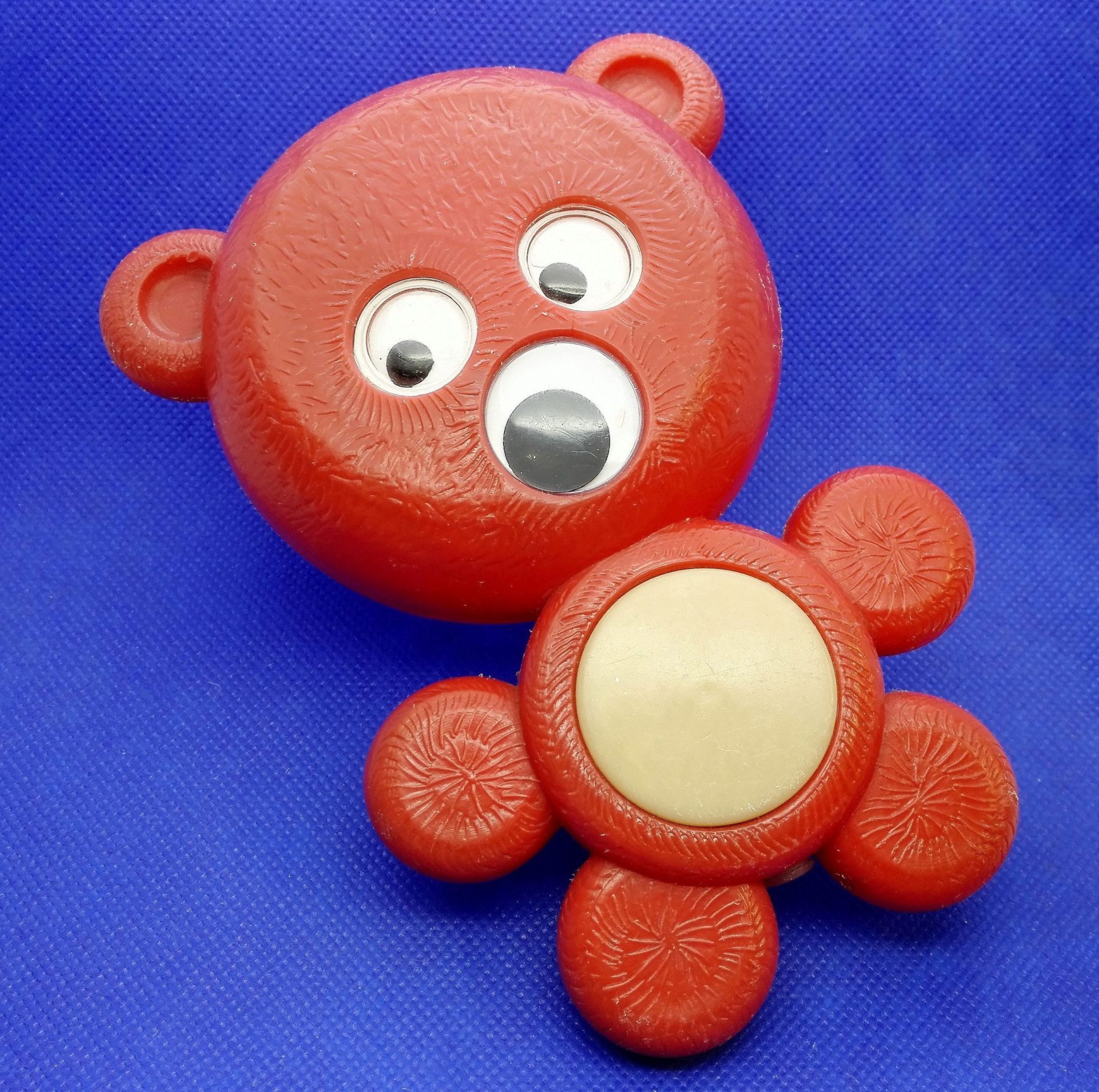 Vintage Soviet Plastic Toy Bear.Antique Toy USSR.Red Teddy Bear 4 Vintage Soviet Plastic Toy Bear.Antique Toy USSR.Red Teddy Bear - Image 4