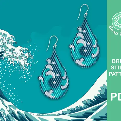 Ocean wave brick stitch pattern