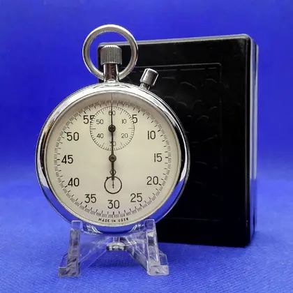 Vintage Soviet Two-Button Stopwatch AGAT. Mechanical Stopwatch
