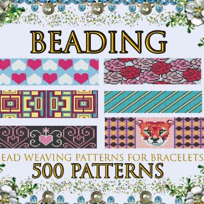 Bead weaving patterns for bracelets. Ebook. 500 made ideas. Encyclopedia. Guide