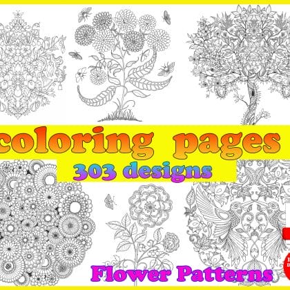 Coloring pages. Coloring ebook. Drawings Flower Patterns