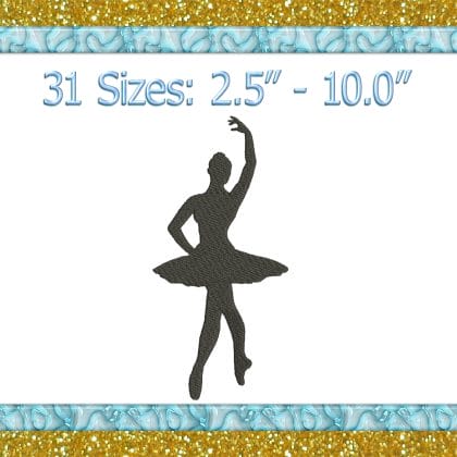 Ballerina Embroidery Design