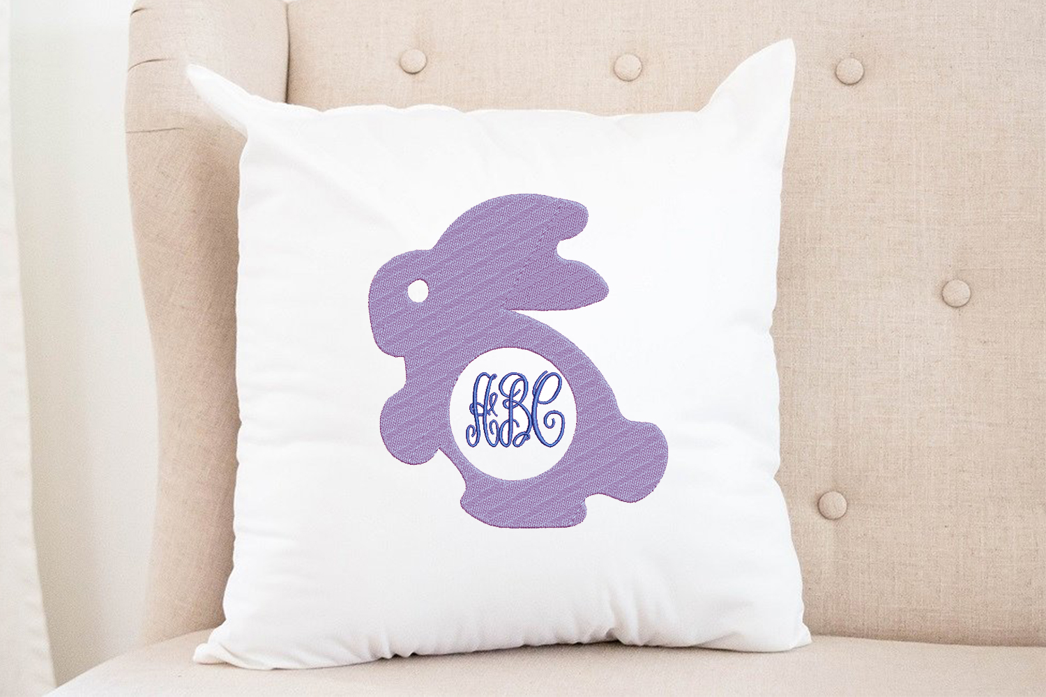 Bunny Monogram Frame machine embroidery Design 2 Bunny Monogram Frame machine embroidery Design - Image 2