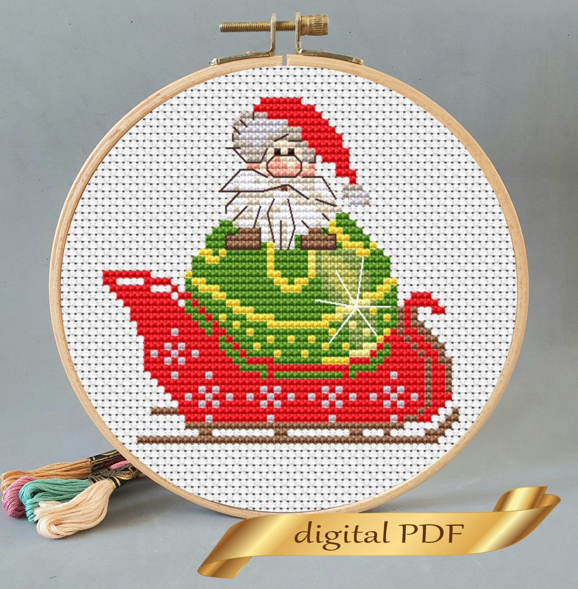 Christmas Santa cross stitch pattern pdf Small embroidery 1 Christmas Santa pattern cross stitch.