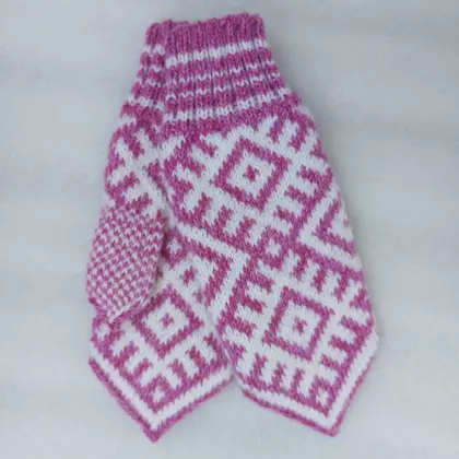hand-knitted wool mittens