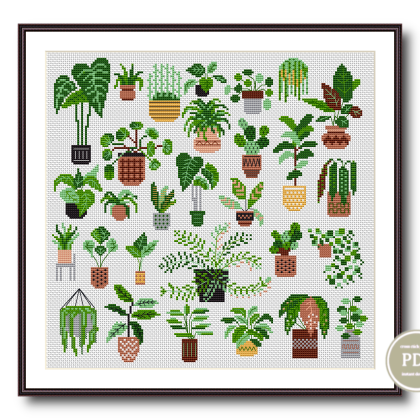 Cross Stitch Pattern Plants Set 29 Home Garden Modern Sampler Plants 211