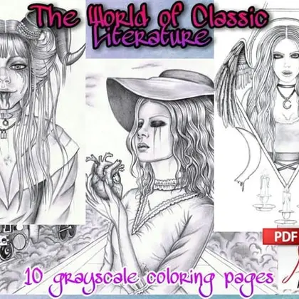 Pdf coloring book "The World of Classic Literature"