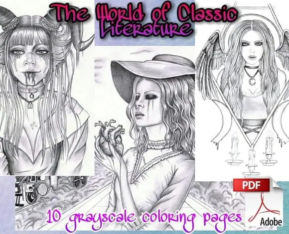 Pdf coloring book "The World of Classic Literature" 1 Pdf coloring book "The World of Classic Literature"
