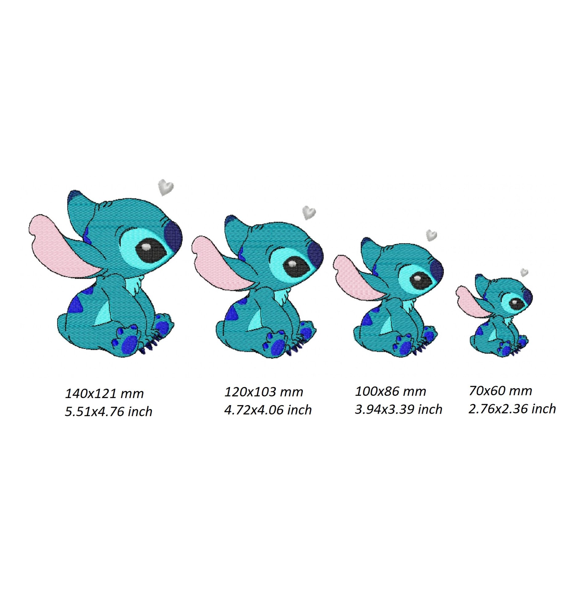 Stitch Embroidery Design, Lilo disney cartoon pes dst file 4 size 2 Stitch Embroidery Design, Lilo disney cartoon pes dst file 4 size - Image 2
