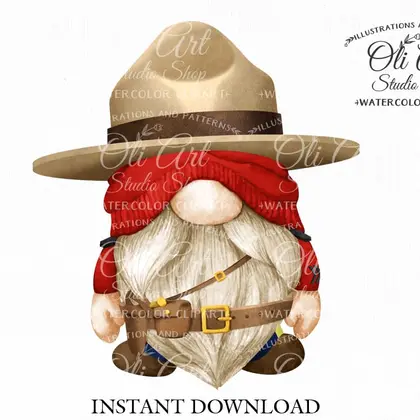 Canadian Mountain Hat gnome, clip art png, Canadian Mountain Hat
