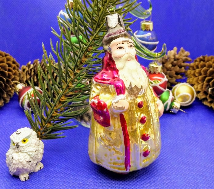 Antique Glass Toy Santa Claus Man Magician. Vintage Christmas Toy 2 Antique Glass Toy Santa Claus Man Magician. Vintage Christmas Toy - Image 2