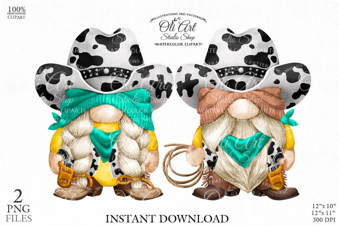 Cowboy gnome, Cowboy hat, digital clipart png, сute characters 1 Cowboy gnome, Cowboy hat, digital clipart png, сute characters