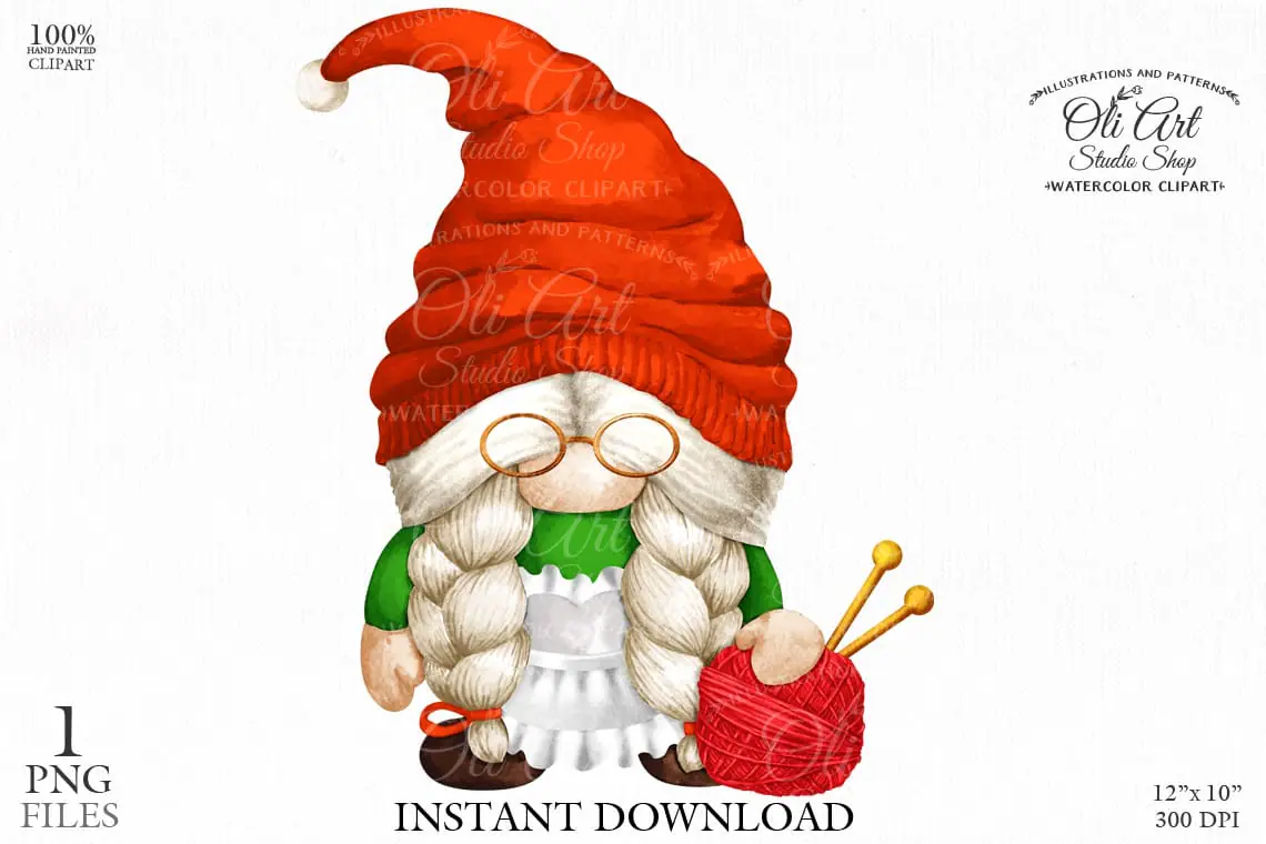 Grandma gnome, digital clipart png, сute characters 1 Grandma gnome, digital clipart png, сute characters