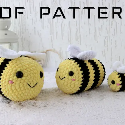 Crochet bee decor amigurumi Pattern - Bumble bee