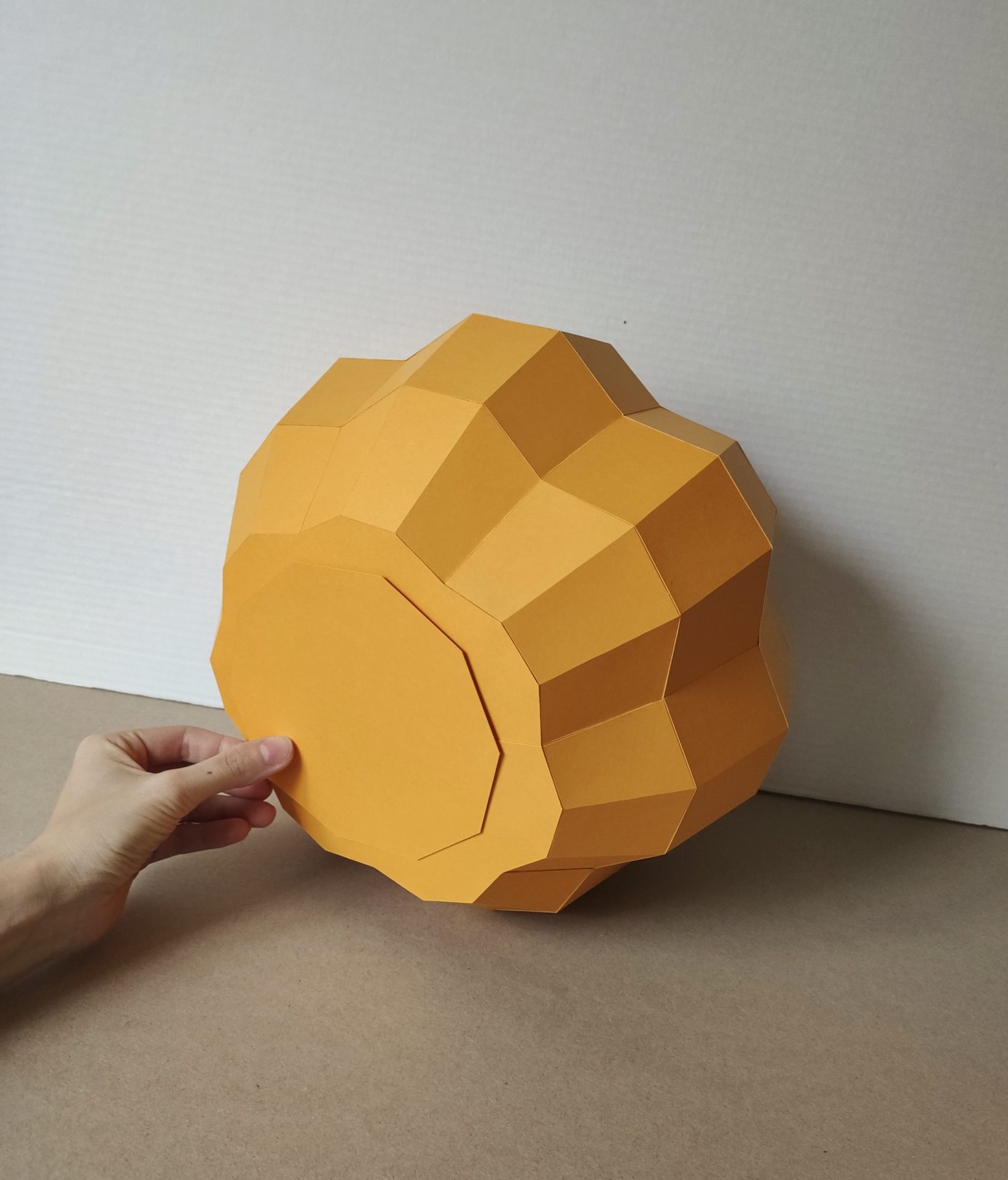 Pumpkin papercraft template, 3D origami, low poly, polygonal 7 papercraft pumpkin 3d origami low poly polygonal template