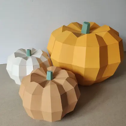 papercraft pumpkin 3d origami low poly polygonal template