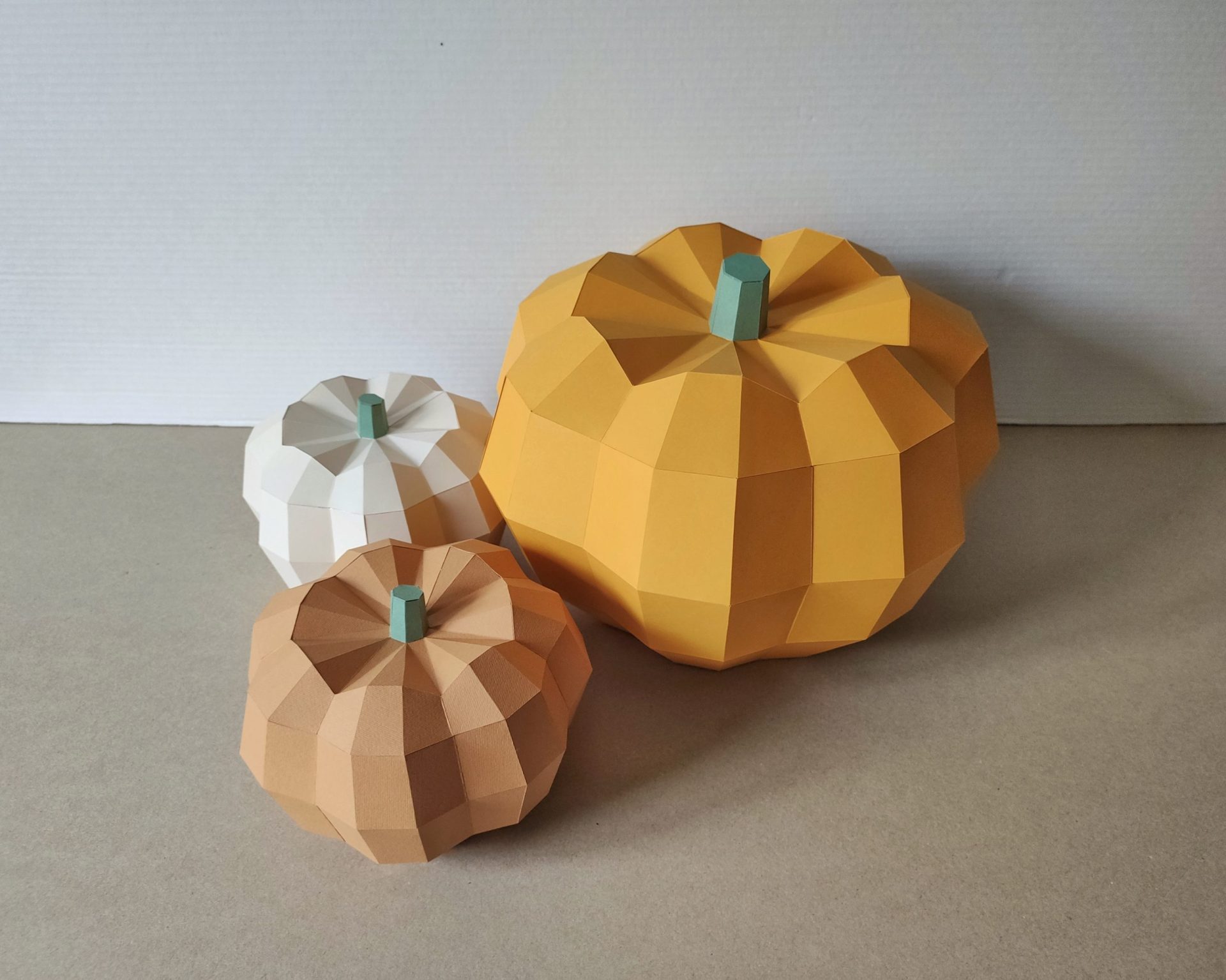 Pumpkin papercraft template, 3D origami, low poly, polygonal 9 papercraft pumpkin 3d origami low poly polygonal template