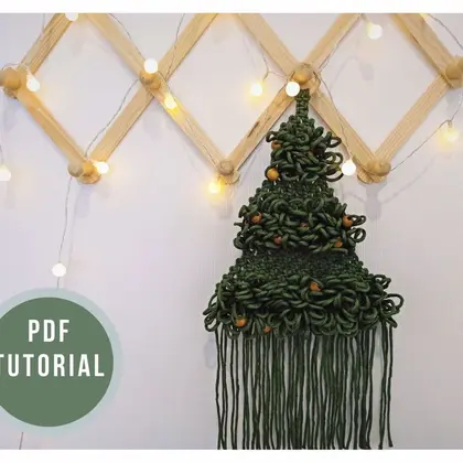Macrame pattern pdf Chrismas tree DIY - macrame tutorial