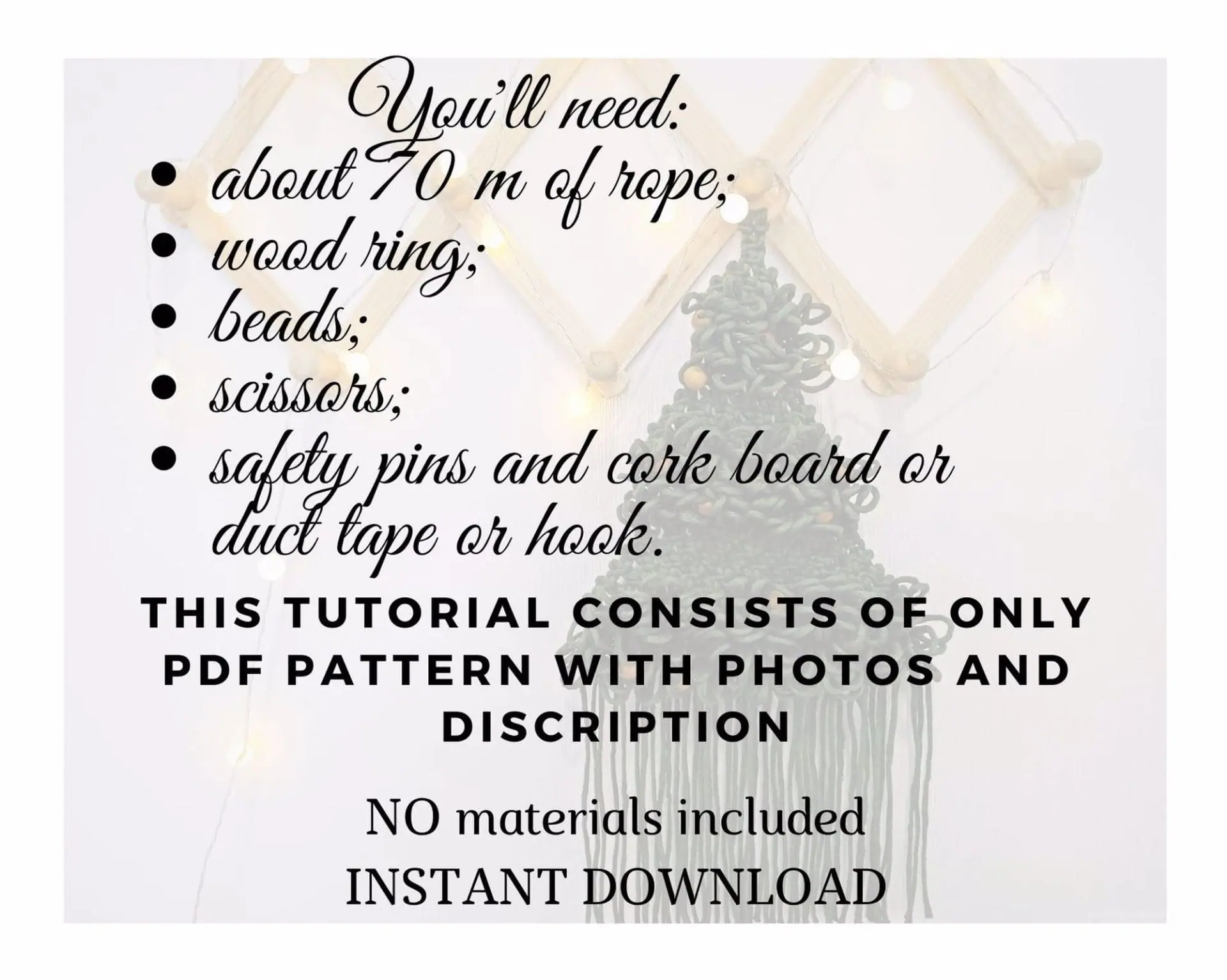 Macrame pattern pdf Chrismas tree DIY - macrame tutorial 2 Macrame pattern pdf Chrismas tree DIY - macrame tutorial - Image 2