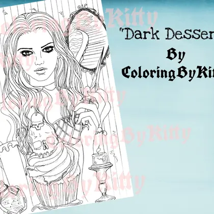 Digital coloring page "Dark Dessert"