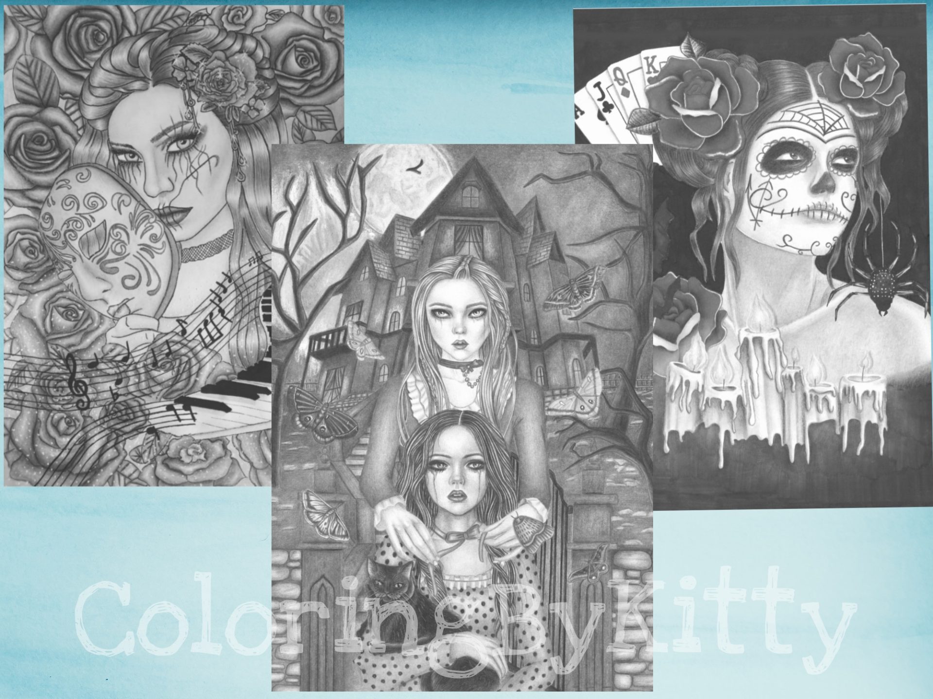 Pdf coloring book "Memories" 20 gothic pages to color 2 Pdf coloring book "Memories" 20 gothic pages to color - Image 2