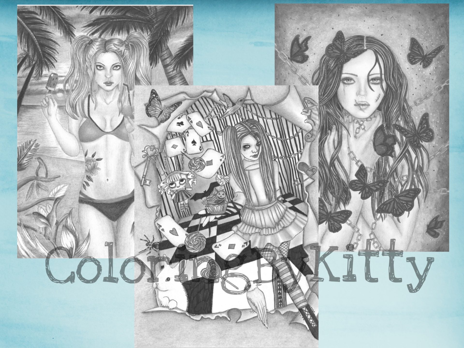 Pdf coloring book "Memories" 20 gothic pages to color 4 Pdf coloring book "Memories" 20 gothic pages to color - Image 4