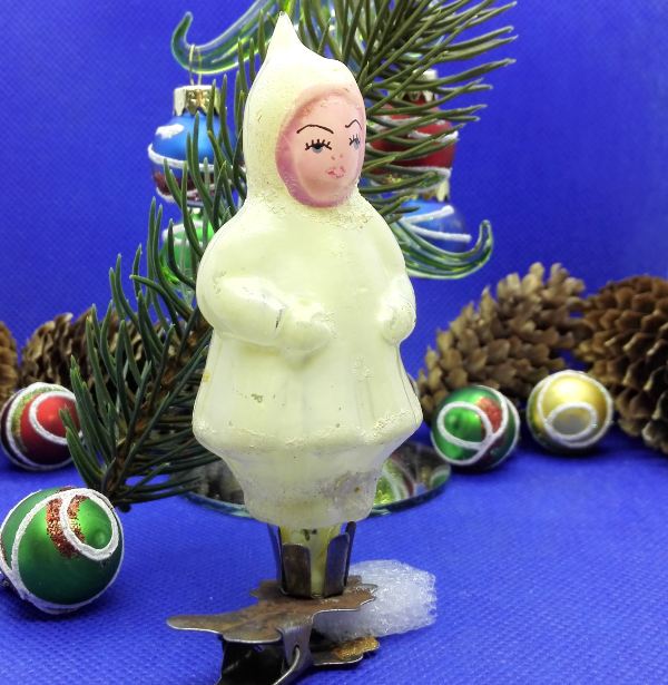 Soviet Vintage Christmas Toy Snow Maiden. Christmas glass Toy 2 Soviet Vintage Christmas Toy Snow Maiden. Christmas glass Toy - Image 2