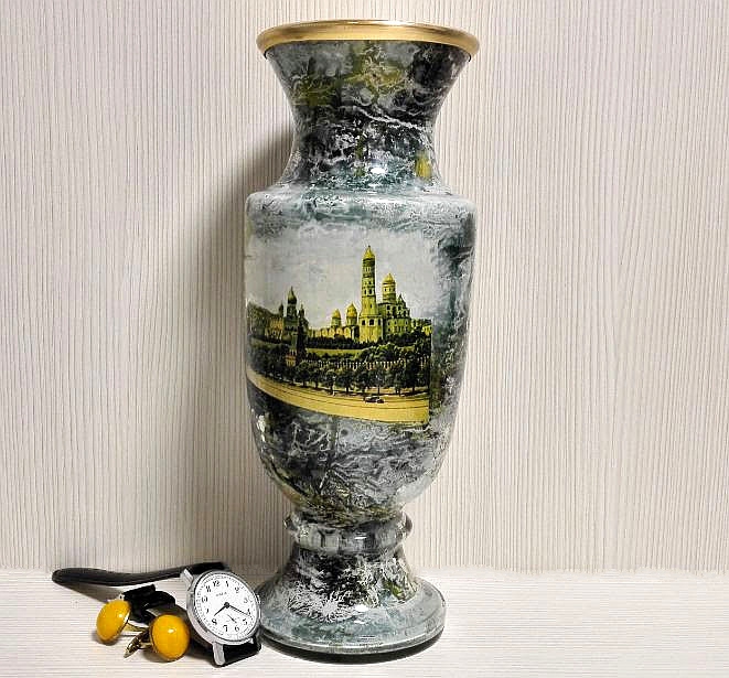 Antique Soviet Vase Moscow Kremlin. Vase Cup Moscow Kremlin 4 Antique Soviet Vase Moscow Kremlin. Vase Cup Moscow Kremlin - Image 4