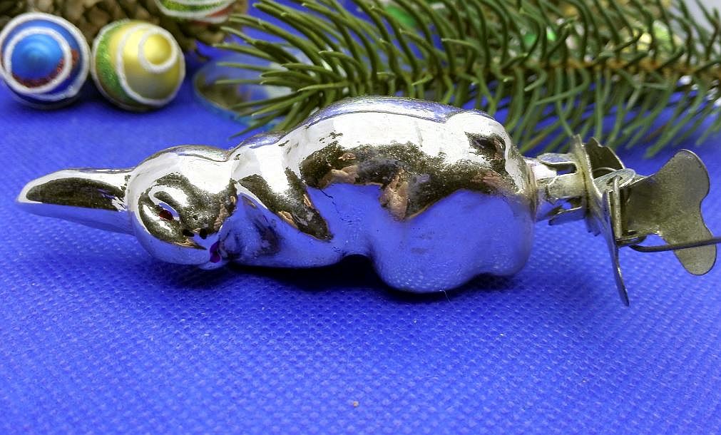 Vintage Christmas glass Toy Bunny Hare Rabbit. Antique Glass Toy 9 Vintage Christmas glass Toy Bunny Hare Rabbit. Antique Glass Toy - Image 9