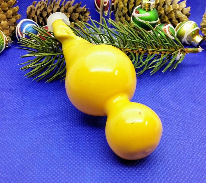 Soviet Antique Christmas Toy Cipollino. Big Glass Vintage Toy 8 Soviet Antique Christmas Toy Cipollino. Big Glass Vintage Toy - Image 8