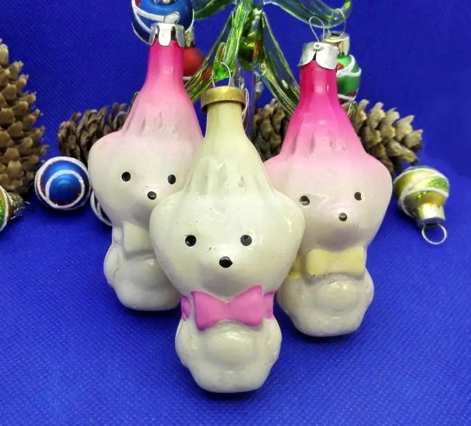 Soviet Vintage Christmas Toy White Bear. Christmas glass Toy USSR 1 Soviet Vintage Christmas Toy White Bear. Christmas glass Toy USSR