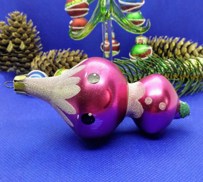 Soviet Vintage Christmas Toy Cipollino. Big Glass Antique Toy 4 Soviet Vintage Christmas Toy Cipollino. Big Glass Antique Toy - Image 4