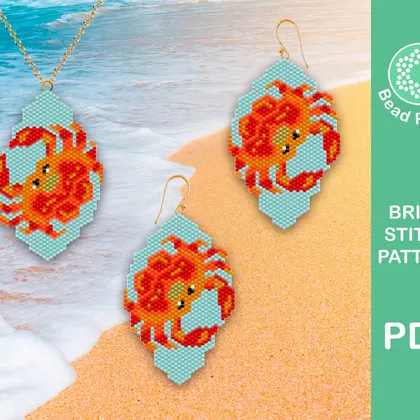 Crab brick stitch earrings
