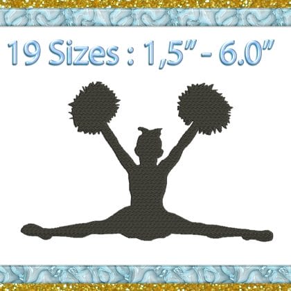 Cheerleader Embroidery Design