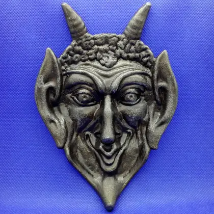 Halloween Gift Ashtray Face Devil.Cast iron figurine Devil's Head