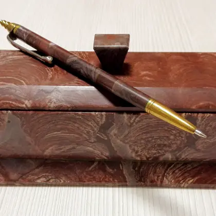 Vintage Soviet Pen & Box from Stone. Аntique Pen in Box