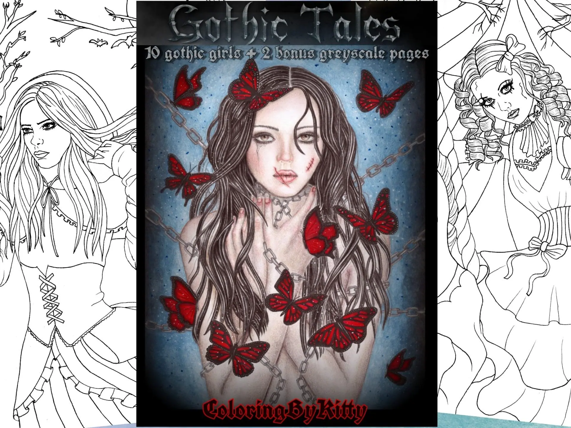 Pdf coloring book "Gothic Tales" 1 Pdf coloring book "Gothic Tales"