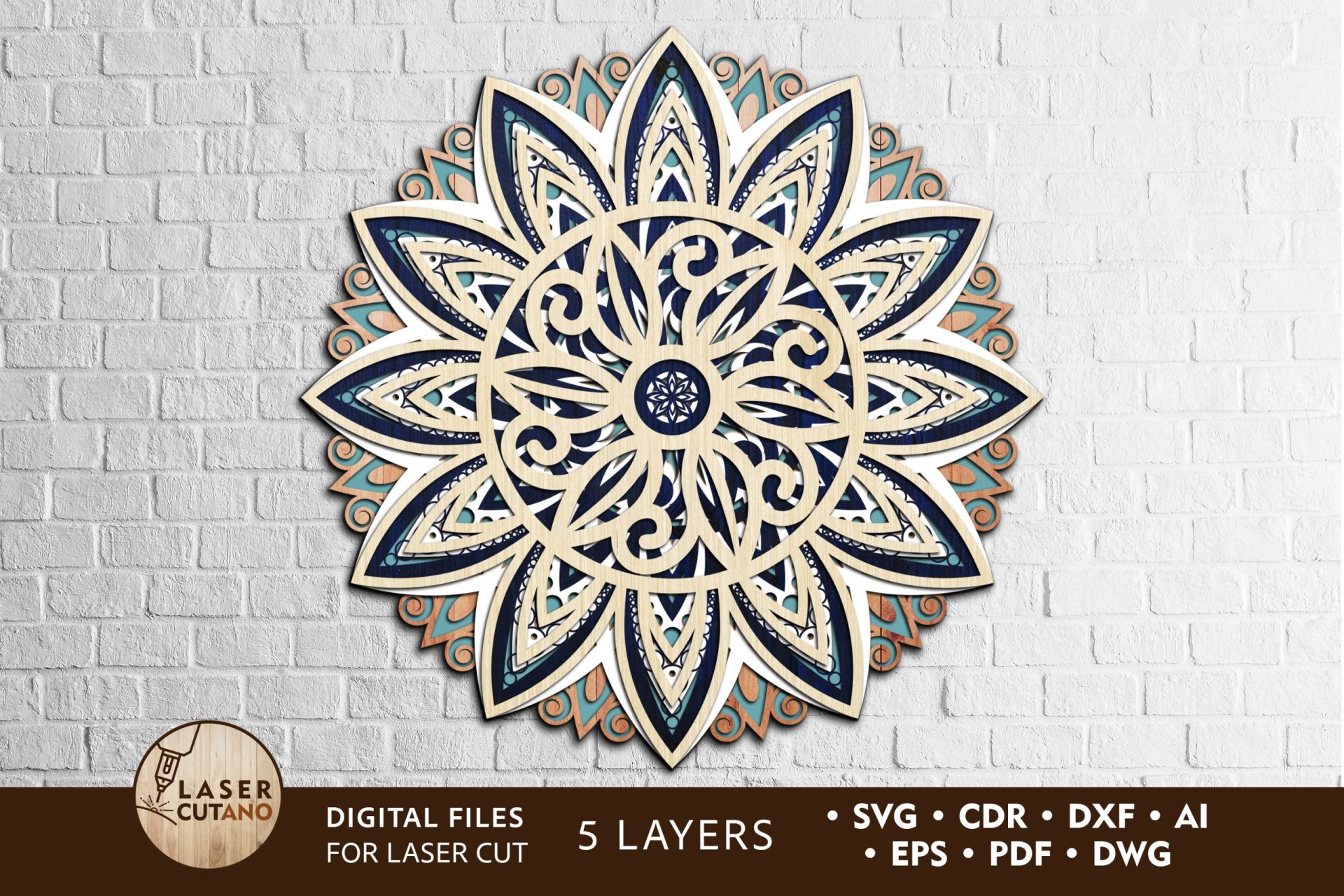 Multilayer Cut File MANDALA for Cricut or Wood Laser Cutting 4 Multilayer Cut File MANDALA for Cricut or Wood Laser Cutting - Image 4