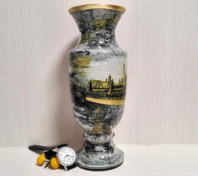 Antique Soviet Vase Moscow Kremlin. Vase Cup Moscow Kremlin 3 Antique Soviet Vase Moscow Kremlin. Vase Cup Moscow Kremlin - Image 3