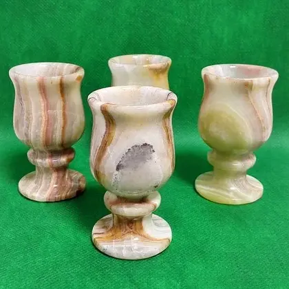 Antique Strong drinks glass from Natural Onyx.Set Shots for drink