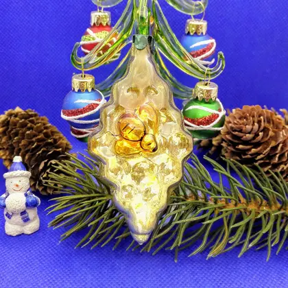 Soviet Vintage Christmas Toy Bee. Christmas glass toy Bee Honey