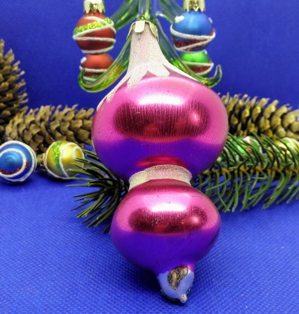 Soviet Vintage Christmas Toy Cipollino. Big Glass Antique Toy 3 Soviet Vintage Christmas Toy Cipollino. Big Glass Antique Toy - Image 3
