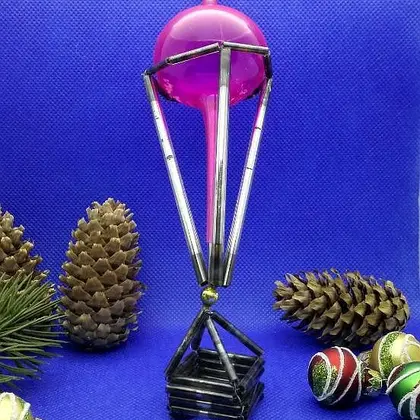 Soviet Antique Christmas Glass Air Balloon. Toy Aerostat Glass