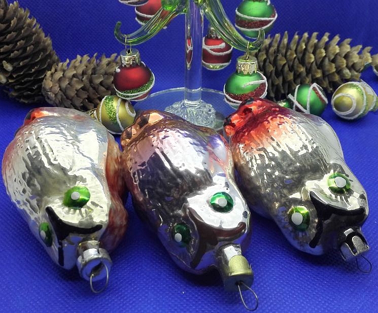 Soviet Vintage Christmas Toy Big Owl. Russian Christmas glass Toy 4 Soviet Vintage Christmas Toy Big Owl. Russian Christmas glass Toy - Image 4