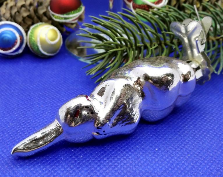 Vintage Christmas glass Toy Bunny Hare Rabbit. Antique Glass Toy 7 Vintage Christmas glass Toy Bunny Hare Rabbit. Antique Glass Toy - Image 7