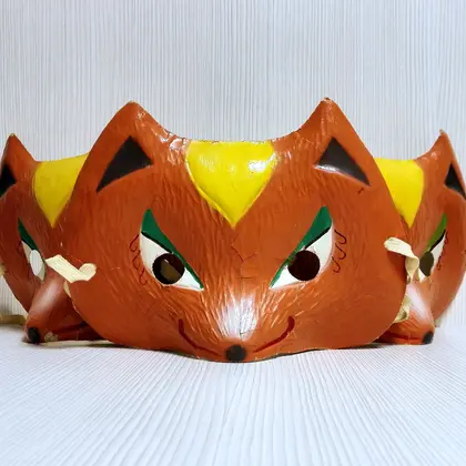 Soviet Xmas Carnival Mask Fox. Old Carnival Masks of papier mache