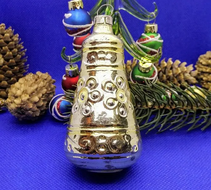 Soviet Vintage Glass Christmas tree toy Big Bell.Antique Xmas toy 10 Soviet Vintage Glass Christmas tree toy Big Bell.Antique Xmas toy - Image 10