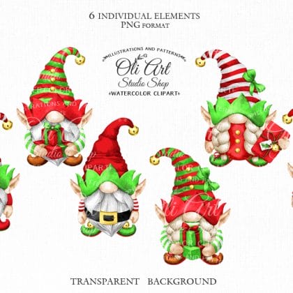 Christmas elf gnomes clipart, christmas Elf
